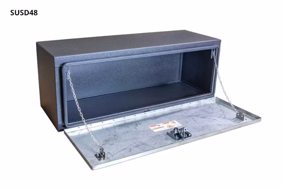 RC Industries Black Powder Coated Steel Toolbox w/Stainless Steel Door
