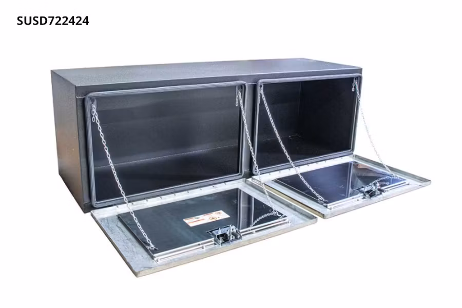 RC Industries Black Powder Coated Steel Toolbox w/Stainless Steel Door