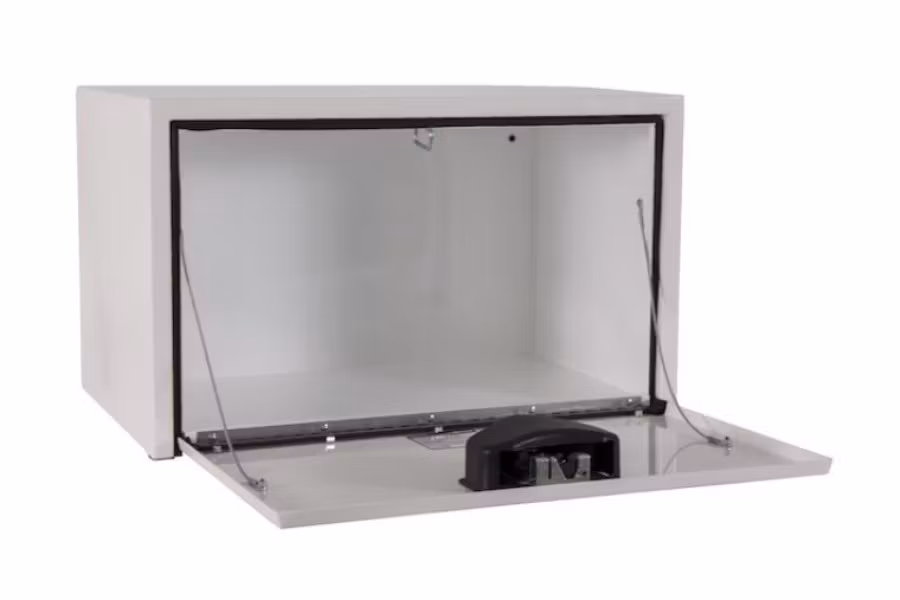 Buyers White Powder Single Paddle Latch Underbody Truck Box