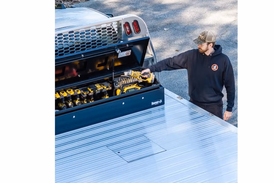 Buyers Heavy Duty Gloss Black Steel Flatbed Box