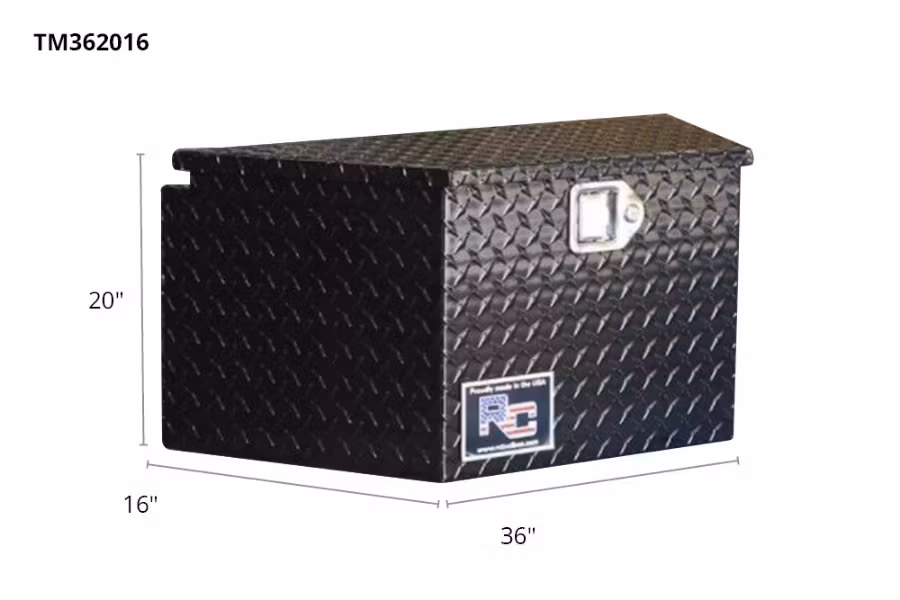 RC Industries Trailer Tongue Mount Toolbox Textured Black Powder Coat