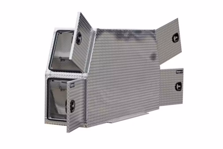 Buyers Diamond Tread Aluminum Backpack Truck Box w/Flat Floor