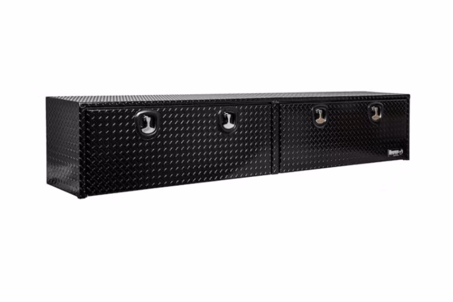 10544-buyers-single-latch-gloss-black-diamond-tread-aluminum-topsider-truck-box-1.jpg Buyers Single Latch Gloss Black Diamond Tread Aluminum Topsider Truck Box