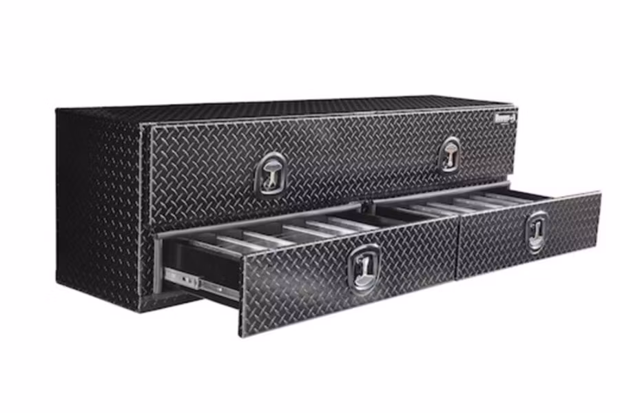 10564-buyers-topsider-gloss-black-diamond-tread-aluminum-hd-flatbed-contractor-w-lower-drawers-3.jpg Buyers Topsider Gloss Black Diamond Tread Aluminum HD Flatbed Contractor w/Lower Drawers