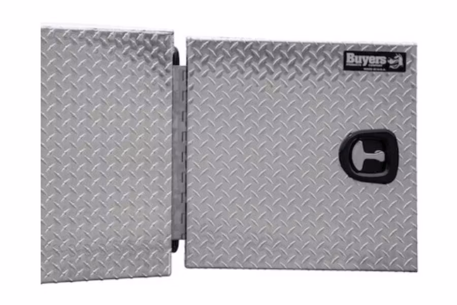 Buyers Diamond Tread Aluminum Straight Side Tunnel Truck Toolbox W/Shelf
