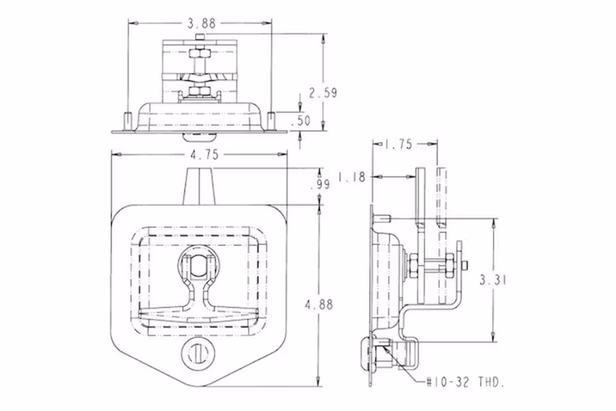 Buyers Stainless Steel Standard T Handle Latch