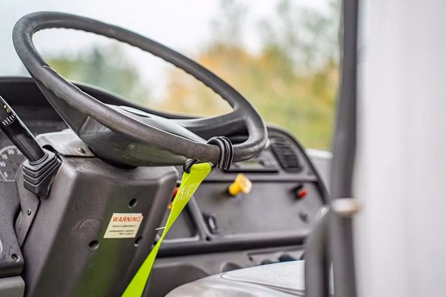 SafeAll Steering Wheel Lock w/ 2" Cam Buckle & Coated Double J Hook