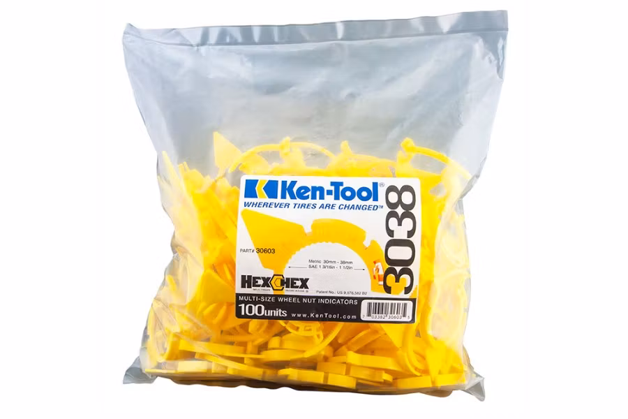 Ken-Tool HexChex Multi-Size Loose Wheel Nut Indicator - 100 Pack