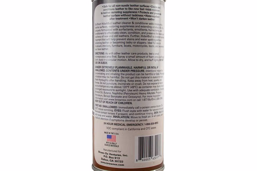 BullSnot Hide A Bull Leather Cleaner and Conditioner