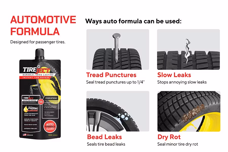 TireJect Car & Truck Instant Tire Repair Kit