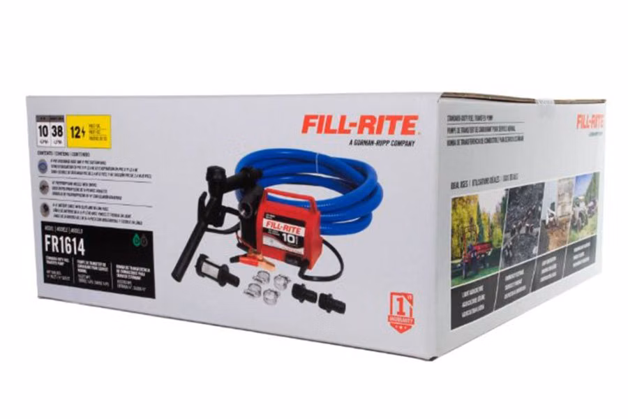 Fill-Rite 12V DC 10 GPM Fuel Transfer Pump with Nozzle