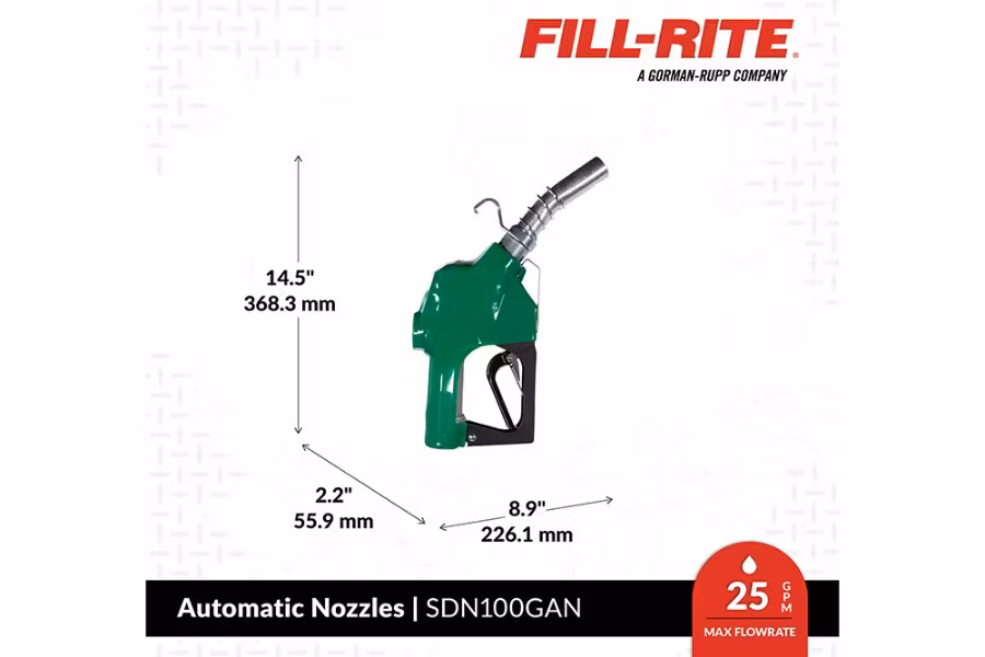 Fill-Rite SD Series Green Automatic Diesel Spout Nozzle