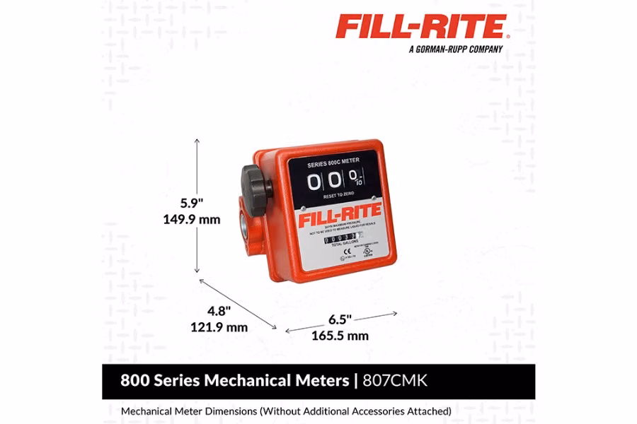 Fill-Rite 5-20 GPM 3-Digit Mechanical Fuel Transfer Meter