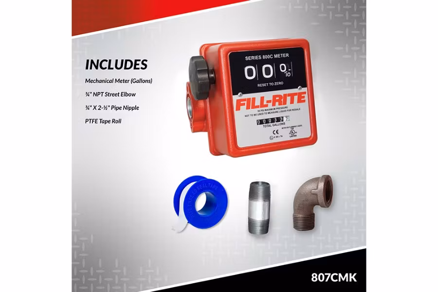 Fill-Rite 5-20 GPM 3-Digit Mechanical Fuel Transfer Meter