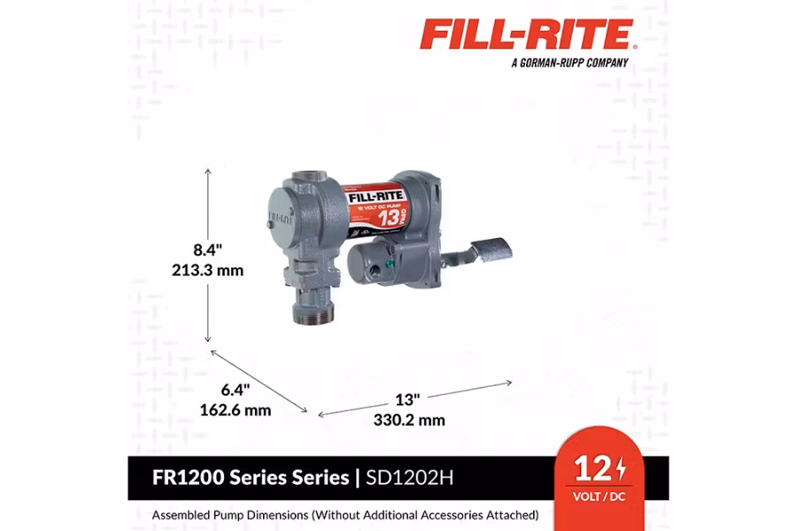 Fill-Rite 12V DC 13 GPM Fuel Transfer Pump with Nozzle