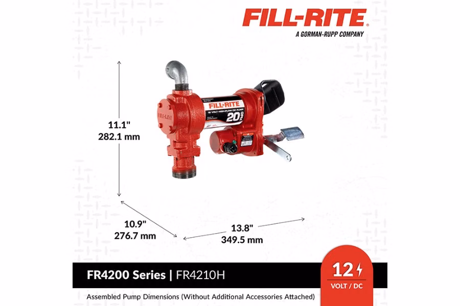 Fill-Rite 12V DC 20 GPM Fuel Transfer Pump with Nozzle