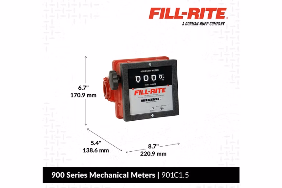 Fill Rite 6-40 GPM 4-Digit Mechanical Fuel Transfer Meter