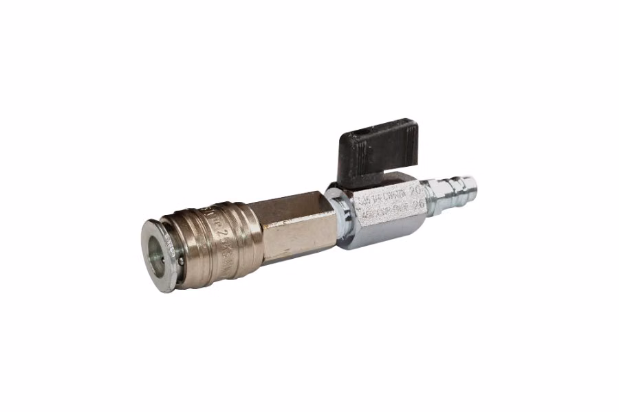 Sava in-line shut off valve with 1/4" EU interchange coupler