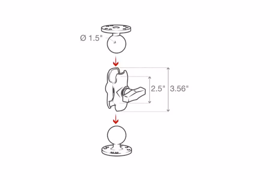 1207-ram-mounts-short-double-socket-arm-c-2.jpg RAM Mounts Short Double Socket Arm C