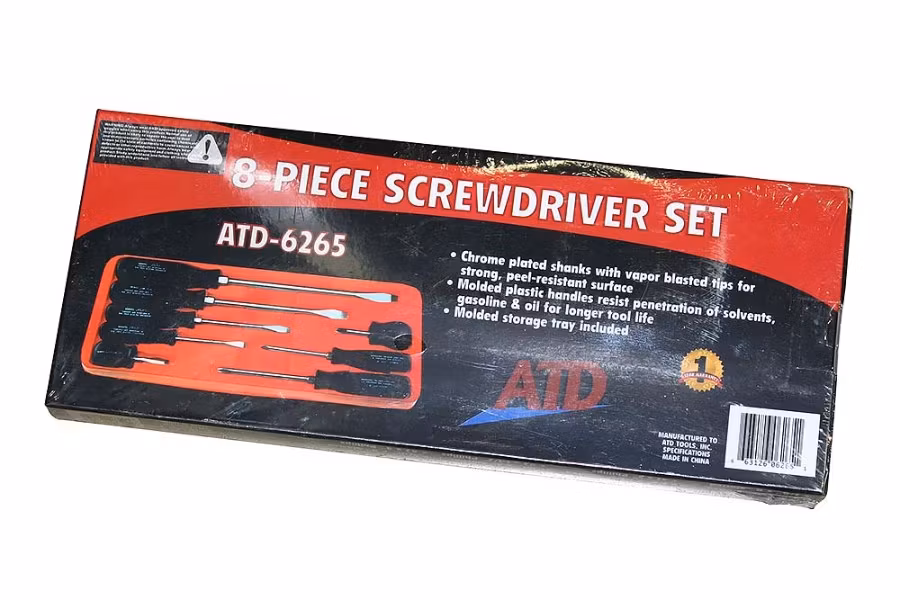 ATD Tools 8 Piece Screwdriver Set Slot and Phillips Heads
