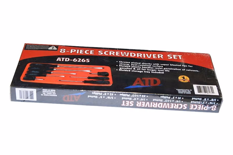 ATD Tools 8 Piece Screwdriver Set Slot and Phillips Heads