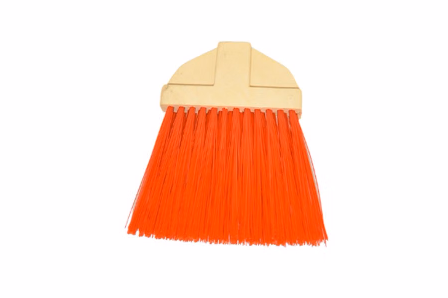 Bruske Orange Unflagged Lobby Broom with Wood Handle