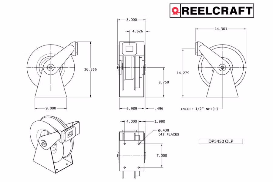 12882-reelcraft-dp5000-series-air-water-dual-pedestal-hose-reel-1.jpg Reelcraft DP5000 Series Air/Water Dual Pedestal Hose Reel
