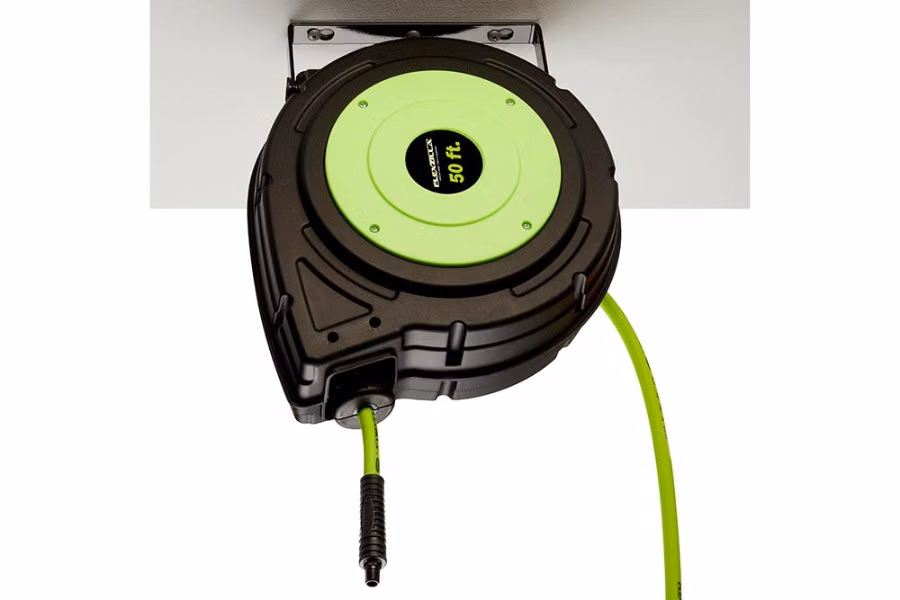 Flexzilla Enclosed Plastic Retractable Air Hose Reel, 3/8" x 50'
