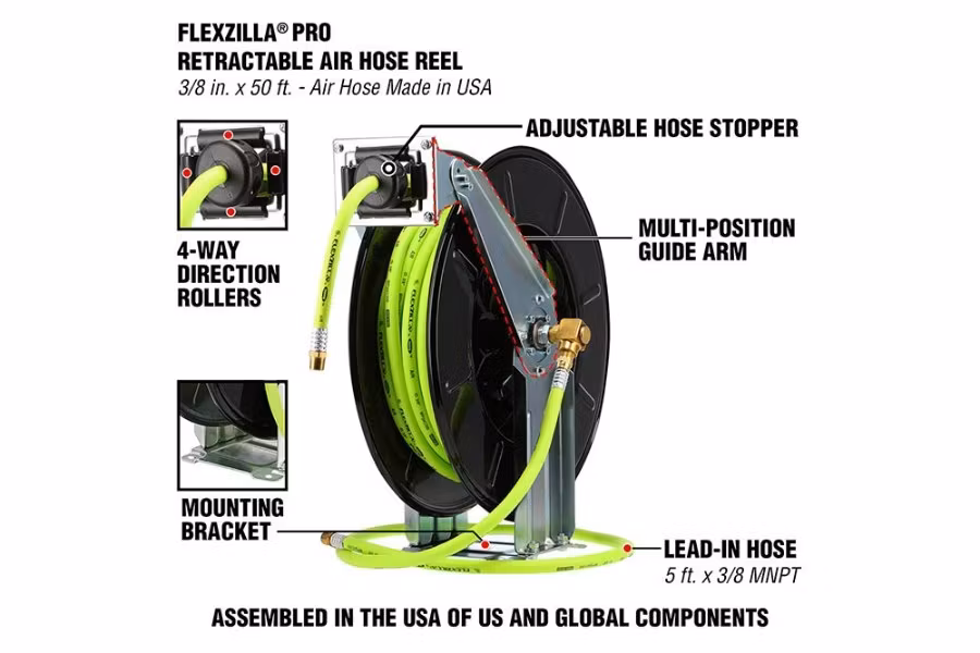 Flexzilla Pro Air Dual Axle Arm Hose Reel