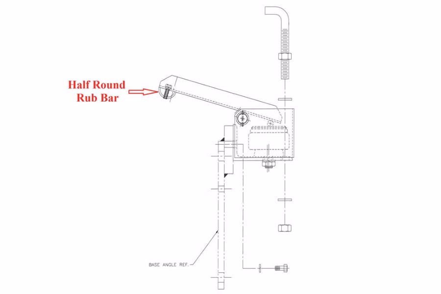 Miller DP Winch Half Round 13 3/4" Rub Bar