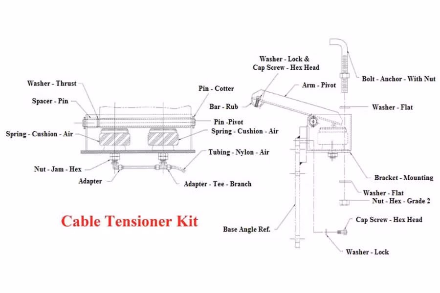 Miller DP Winches 14 1/2" Wide Drum Cable Tensioner Kit