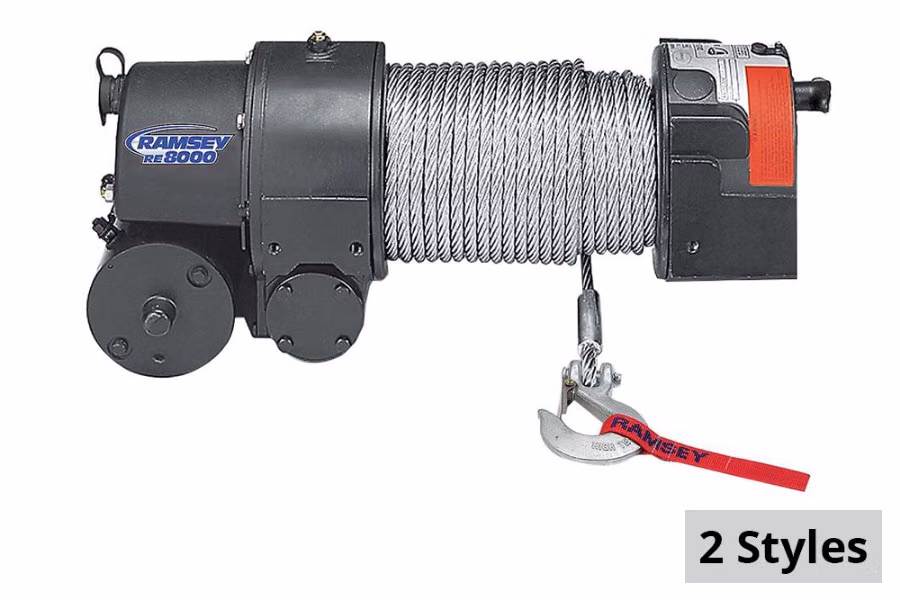 Ramsey RE 8000R 8,000 lb. Electric Worm Gear Winch w/ 12' Wire Pendant