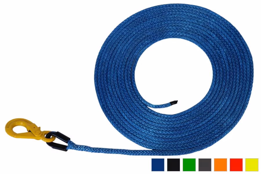 AmSteel-Blue Synthetic Winch Lines w/ Self-Locking Hook