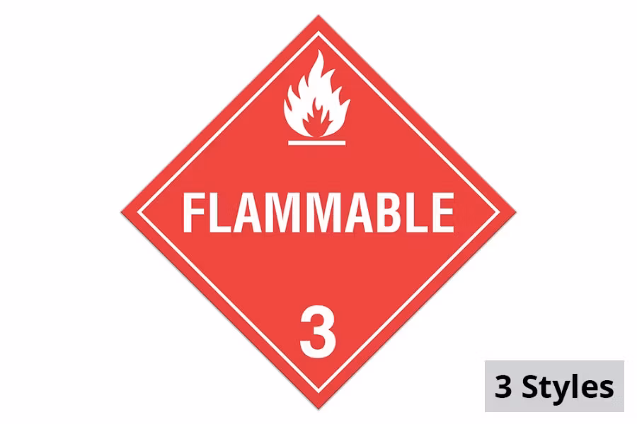 INCOM Class 3 Flammable Liquids Placard