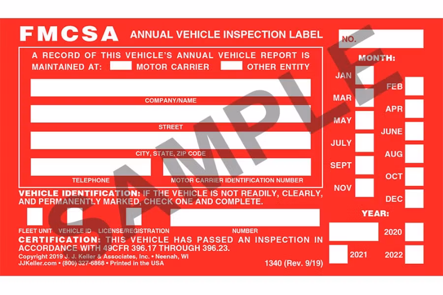 JJ Keller Annual Aluminum Vehicle Inspection Label