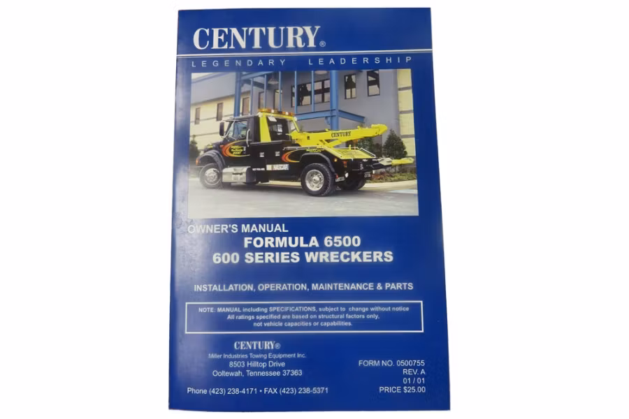 Century F6500 \ 600 Series Wreckers Owner's Manual