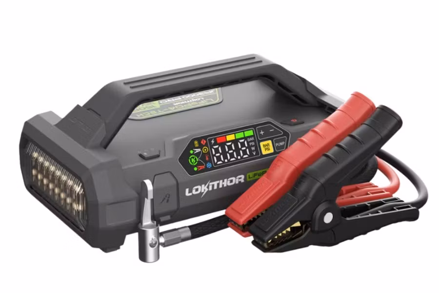Lokithor 12V 3000A LiFePO Jump Starter - 150 PSI Inflator