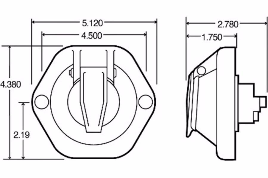 Truck-Lite 7 Solid Pin Surface Mount Threaded Stacking Studs Receptacle