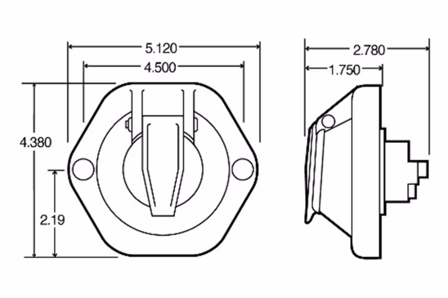 Truck-Lite 7 Split Pin Surface Mount Receptacle