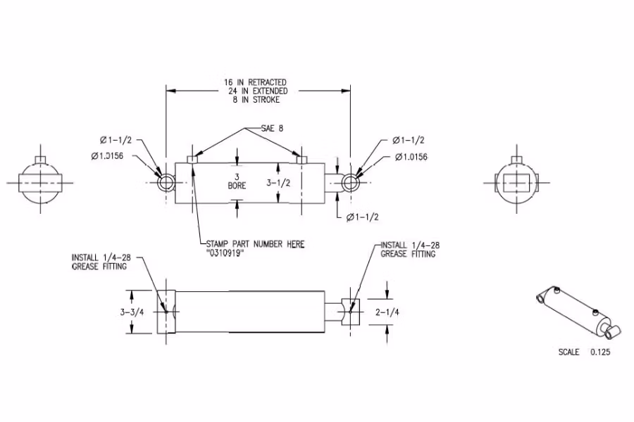 Miller Dock Leveler Cylinder