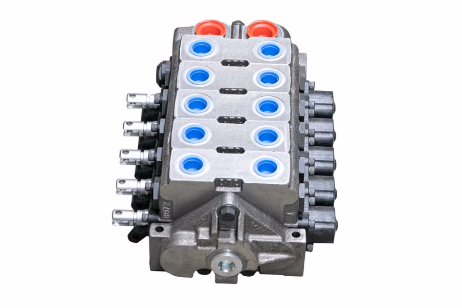 3421-miller-5-spool-v20-gresen-hydraulic-valve-body-for-rollback-carriers-1.jpg Miller 5 Spool V20 Gresen Hydraulic Valve Body for Rollback Carriers