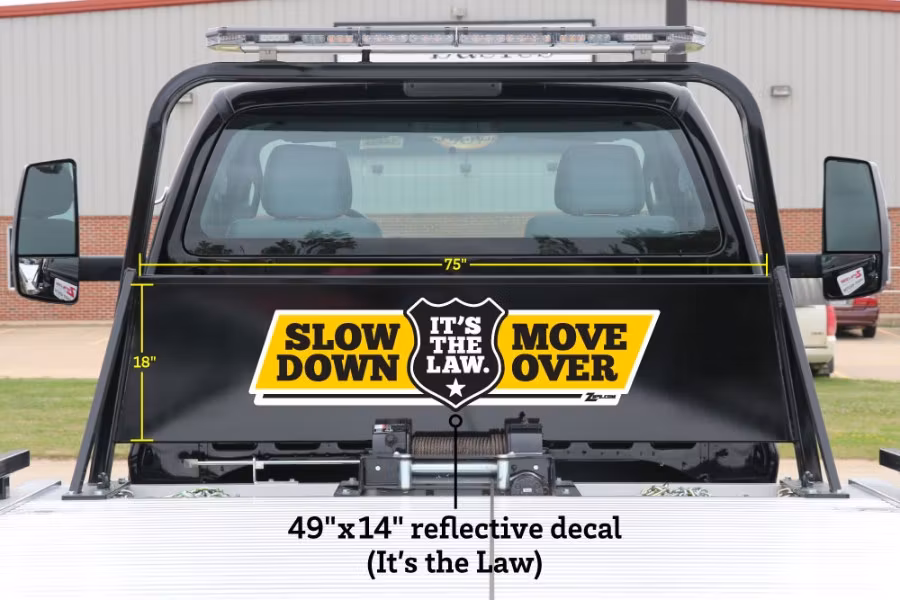 Zip's Reflective Vinyl Pylon Decal - Slow Down Move Over It's The Law