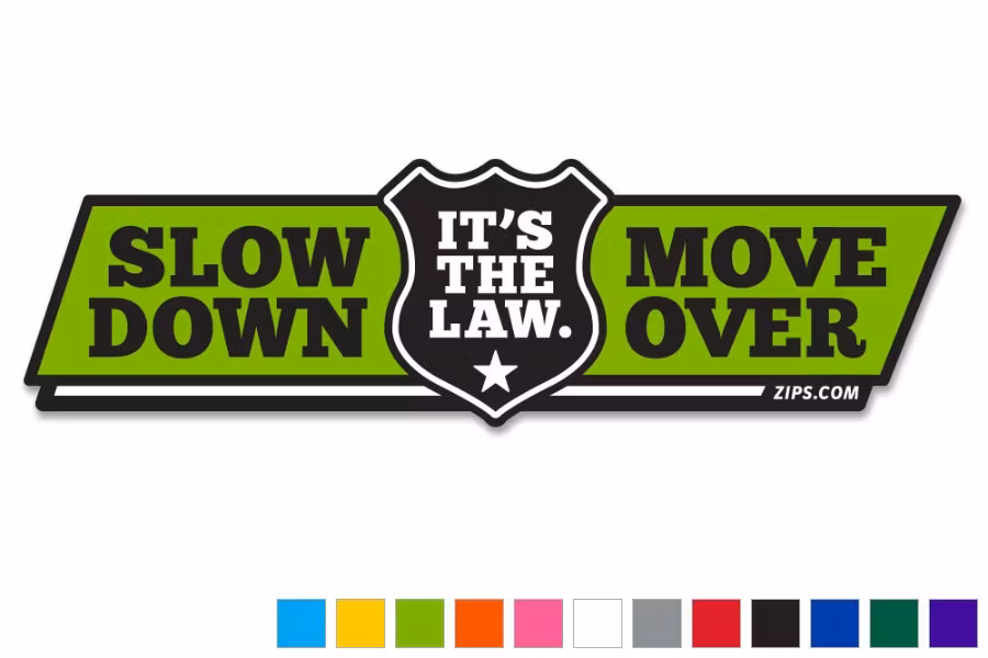 360-zip-x27-s-quot-slow-down-move-over-it-x27-s-the-law-quot-vinyl-vehicle-decal-1.jpg Zip's "Slow Down Move Over - It's The Law" Vinyl Vehicle Decal