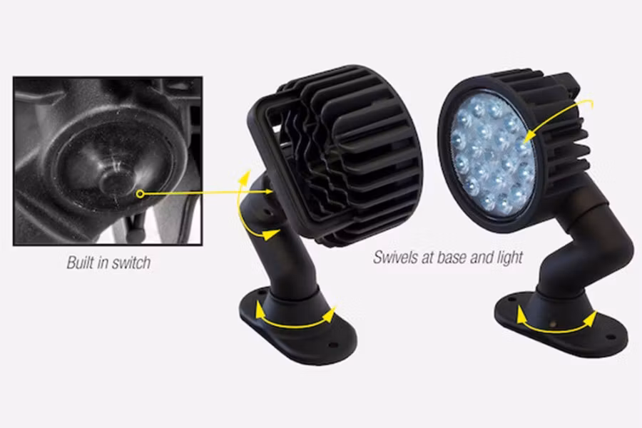 Buyers Round Double Swivel LED Flood Light