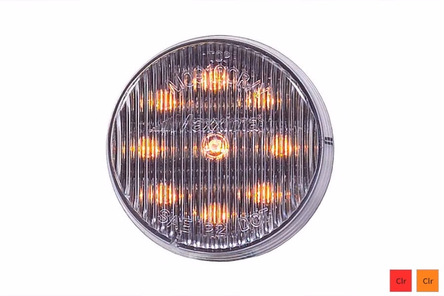 Maxxima 2" Round Clearance Marker Light w/ Clear Lens and 9 LEDs