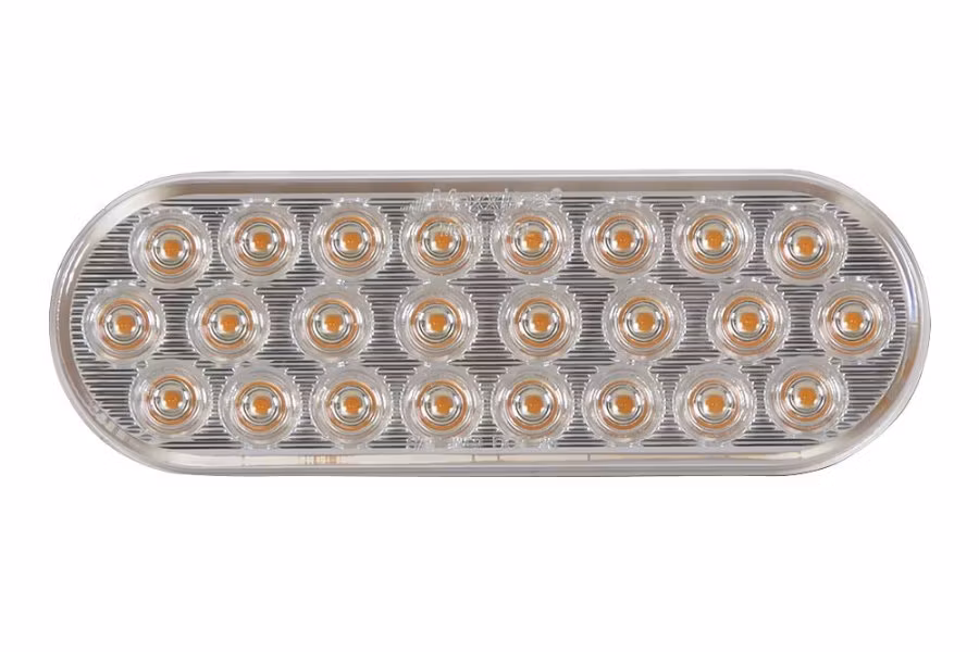 Maxxima Warning Light w/ Clear Lens 6" Oval Ultra Thin 24 LEDs