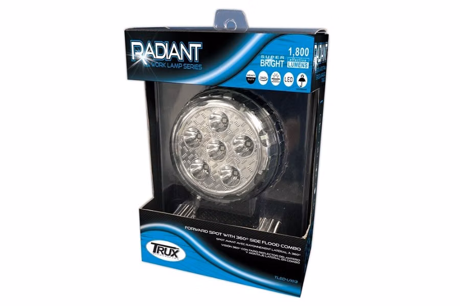 Trux 'Radiant Series' Spot and Flood LED Work Lamp - Round