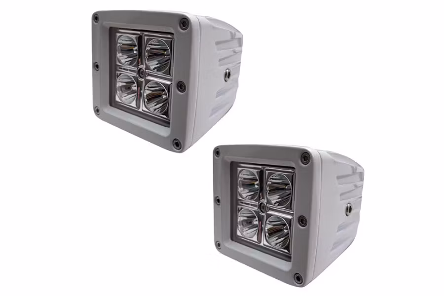 Race Sport WHITE- Street Series Cube Spot Lights - Pair