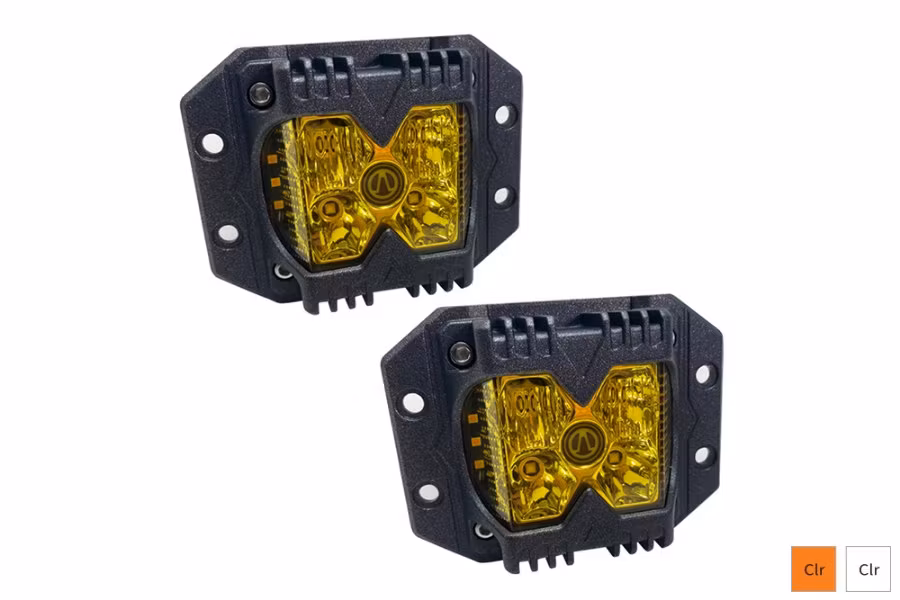 Race Sport Auxiliary LED Flush Mount Light w/ Amber Side Strobe Lights