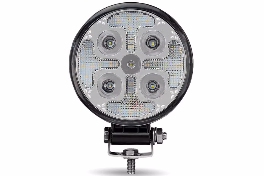 Maxxima 4.5" Round Spot LED Work Lamp With Amber Strobe